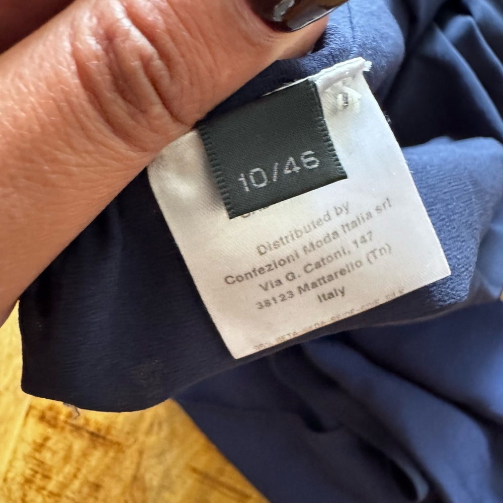 Calvin Klein Collection 95% silk 5 % elastane Made in Italy Navy Blue Dress EUC - Picture 6 of 7